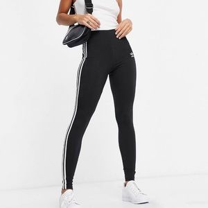 Adidas Originals 3 strips leggings in Black